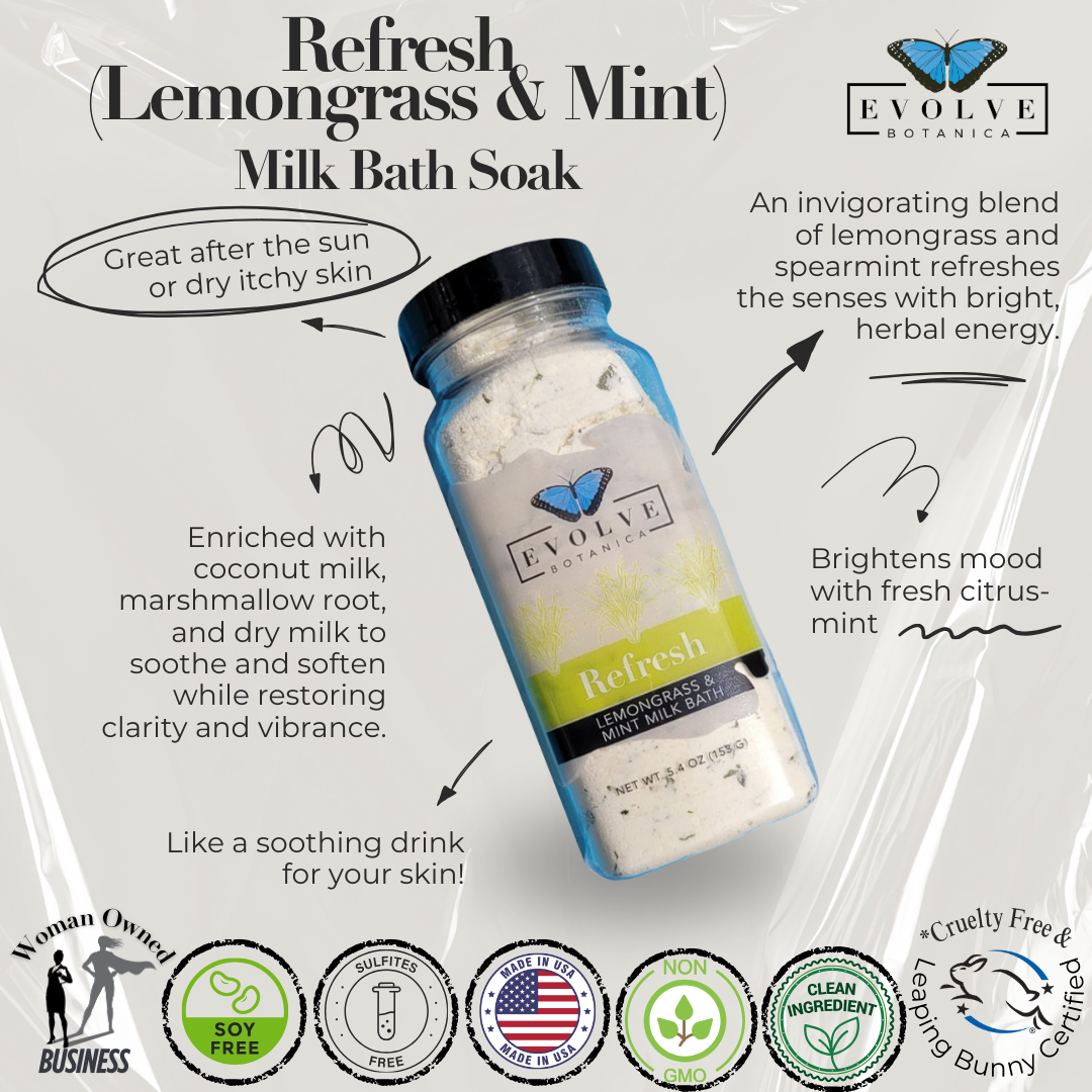 Milk Bath - Refresh (Lemongrass & Mint) by Evolve Botanica Co