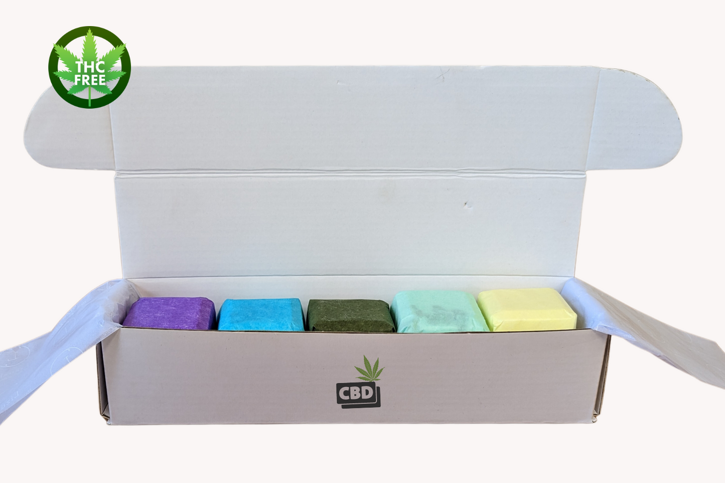 CBD Shower Steamers Gift Set with CBD - 5 Big Fizzies (THC Free) by Lizush