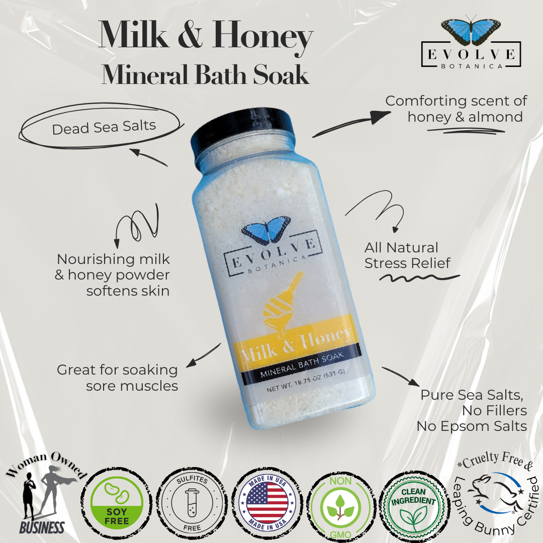Mineral Soak - Milk & Honey (Bath Salt) by Evolve Botanica Co