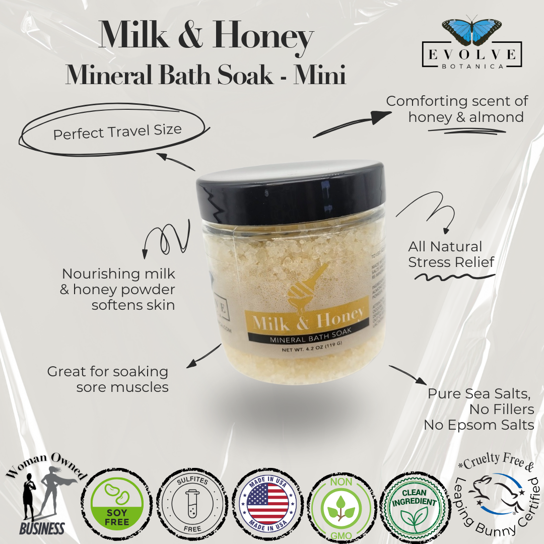 Mineral Soak - Milk & Honey (Bath Salt) Mini by Evolve Botanica Co