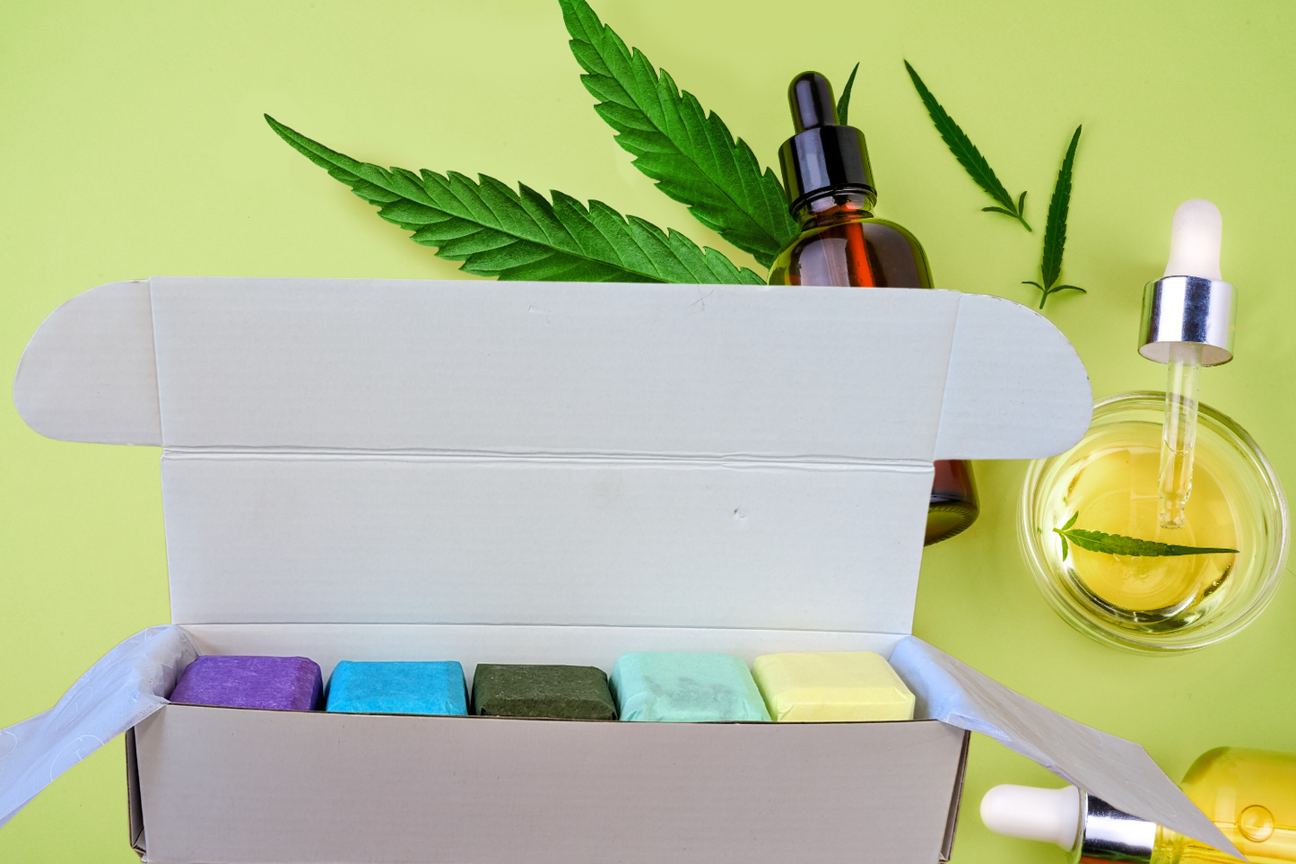 CBD Shower Steamers Gift Set with CBD - 5 Big Fizzies (THC Free) by Lizush