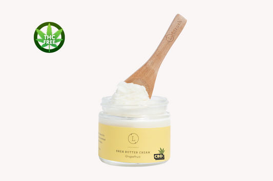 CBD Grapefruit Shea Butter Body Cream with CBD, Shea Body Lotion (THC free) by Lizush