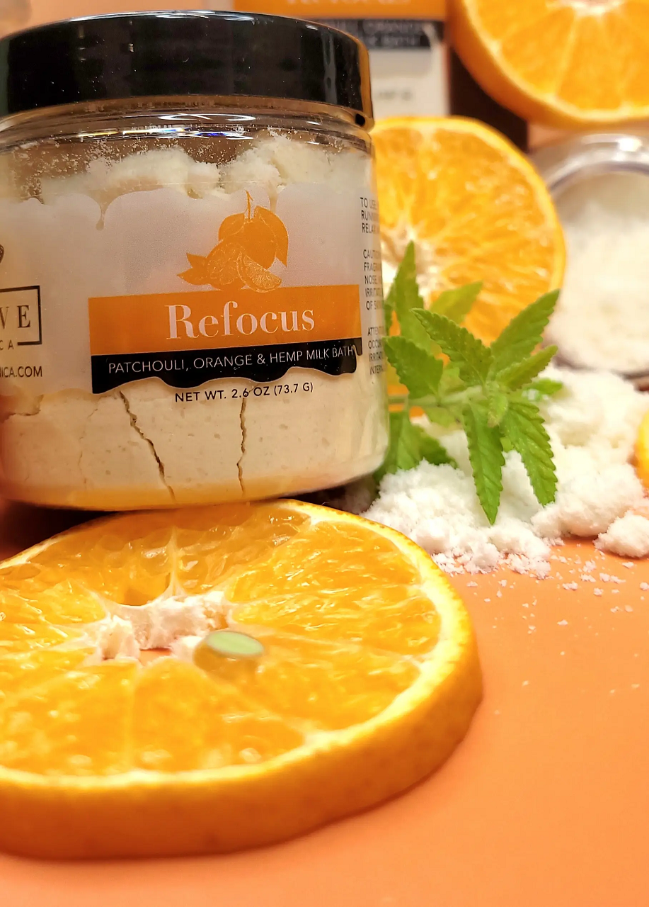 Milk Bath - Refocus (Patchouli, Orange, & Hempseed Oil) Mini by Evolve Botanica Co