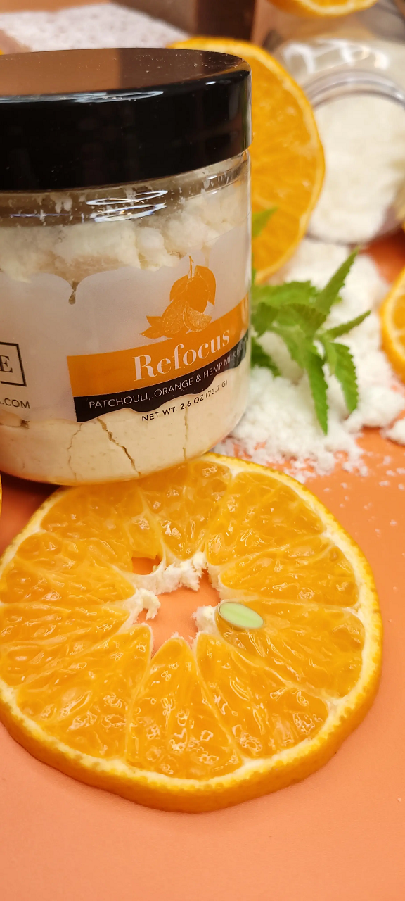 Milk Bath - Refocus (Patchouli, Orange, & Hempseed Oil) Mini by Evolve Botanica Co