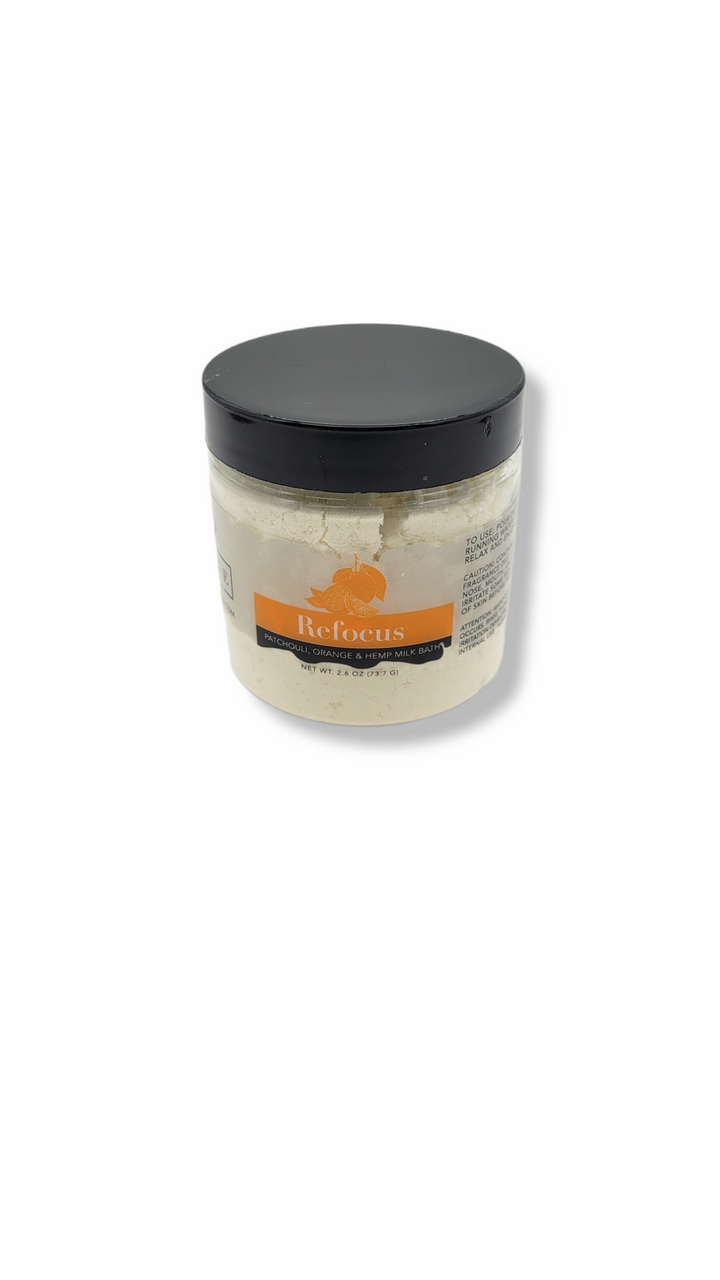 Milk Bath - Refocus (Patchouli, Orange, & Hempseed Oil) Mini by Evolve Botanica Co