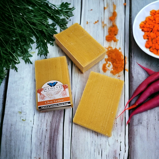 Standard Soap - Glow Getter (Carrot, Turmeric & Honey Facial Soap) by Evolve Botanica Co