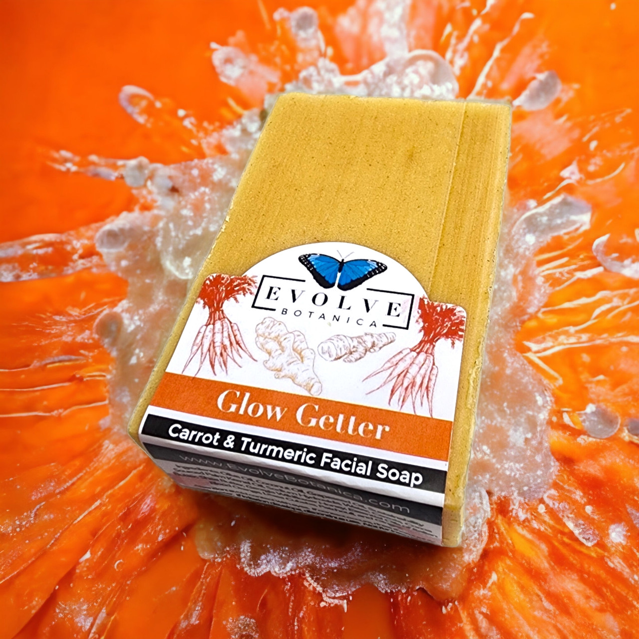 Standard Soap - Glow Getter (Carrot, Turmeric & Honey Facial Soap) by Evolve Botanica Co